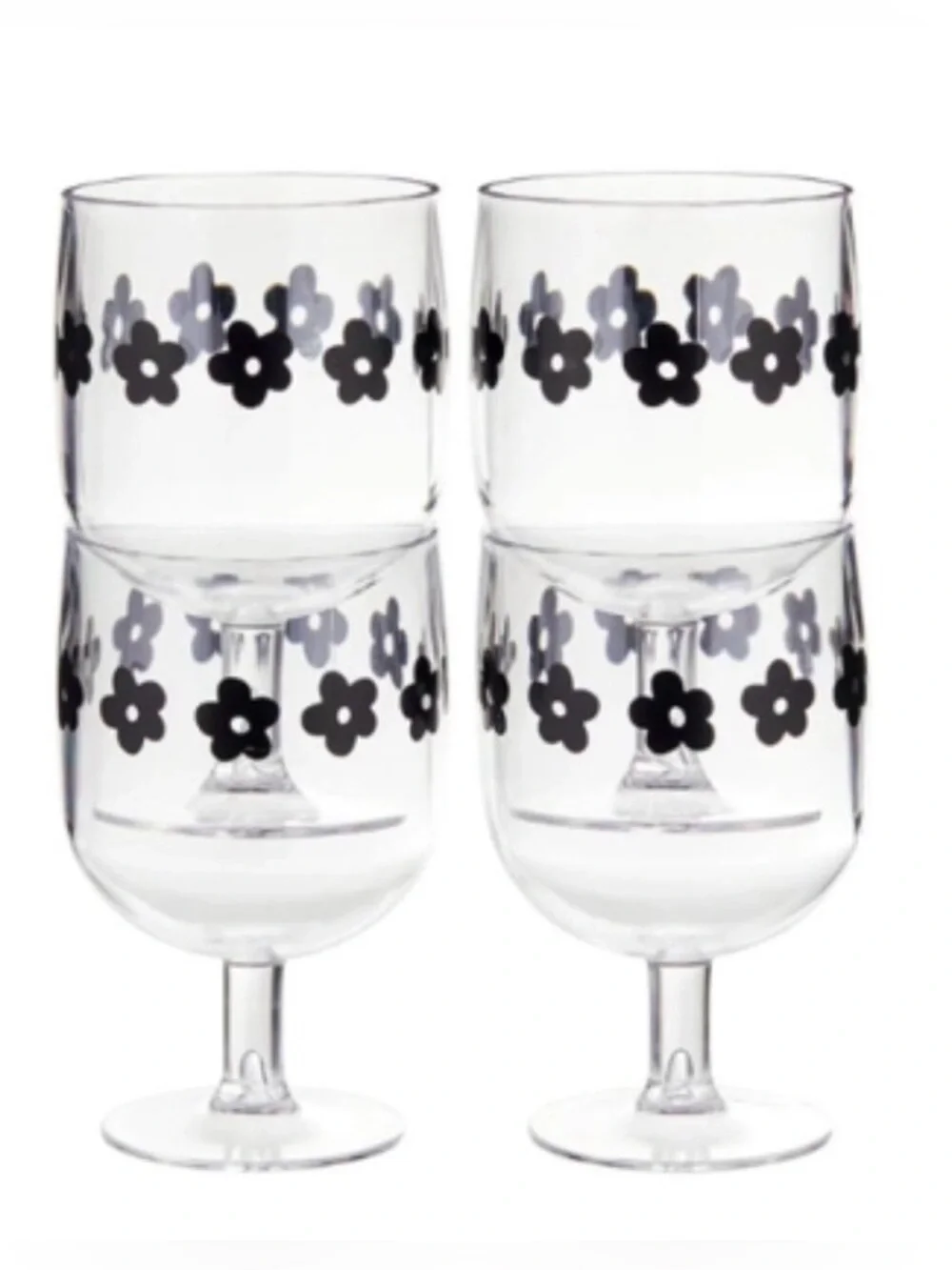 Santa Barbara Stackable Acrylic Wine Glasses - 4 Pc Set